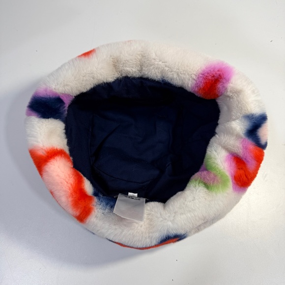 Marc Jacobs Kids Fleece White Multicolor Logo Bucket Hat Beanie Size 56cm - Picture 7 of 11